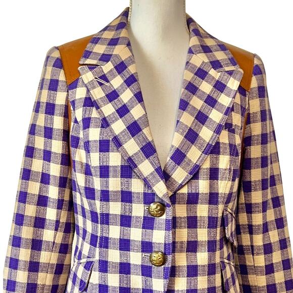 Smythe Rifle Elbow Patch Equestrian Blazer Jacket Rectangle Patch Purple Size 10 - Picture 4 of 11